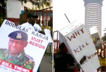 A photo collage of the activists arrested outside IG Kanja's office.